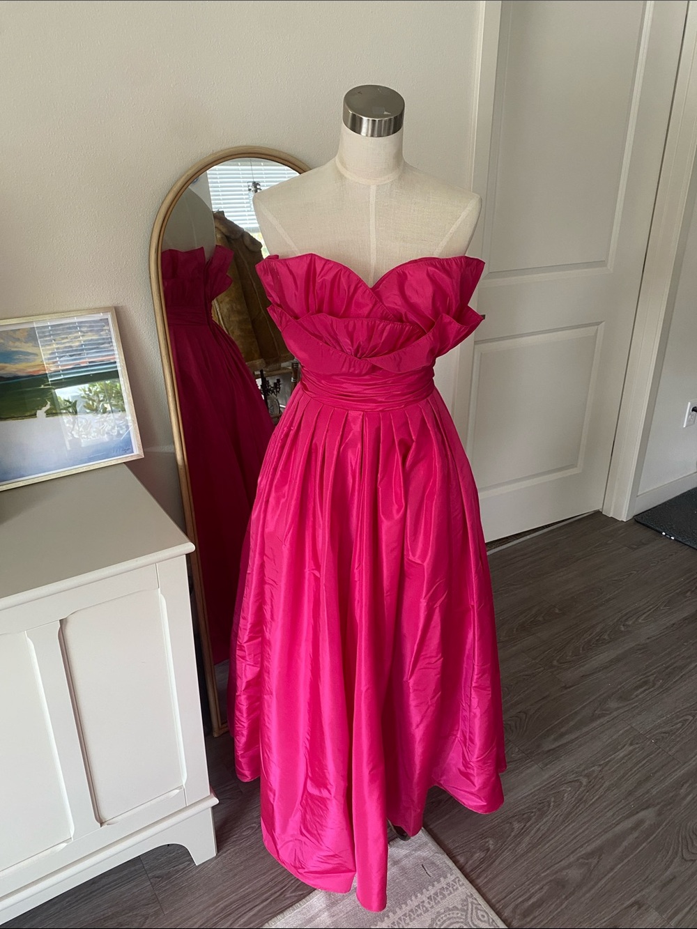 Vintage 1980s Victor Costa Tulle and Taffeta Dress